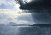 Albert Bierstadt Approaching Thunderstorm on the Hudson River painting